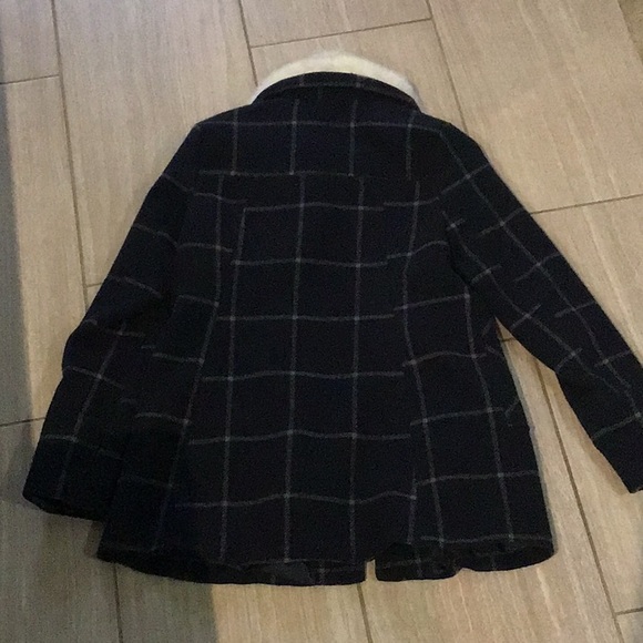 Nordstrom brass plum pea coat navy - Picture 2 of 6